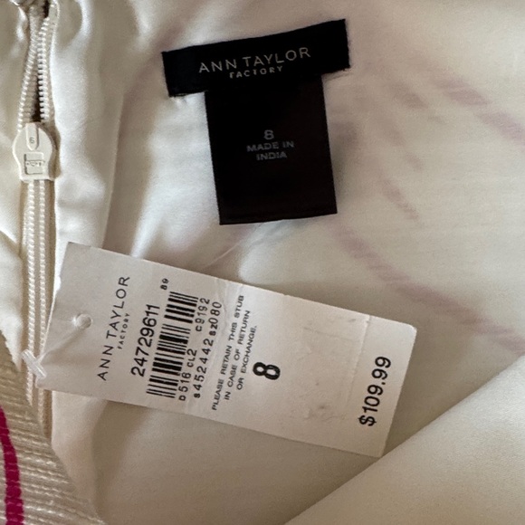 Ann Taylor Floral Dress in Pink and Off-White NWT - Picture 5 of 8